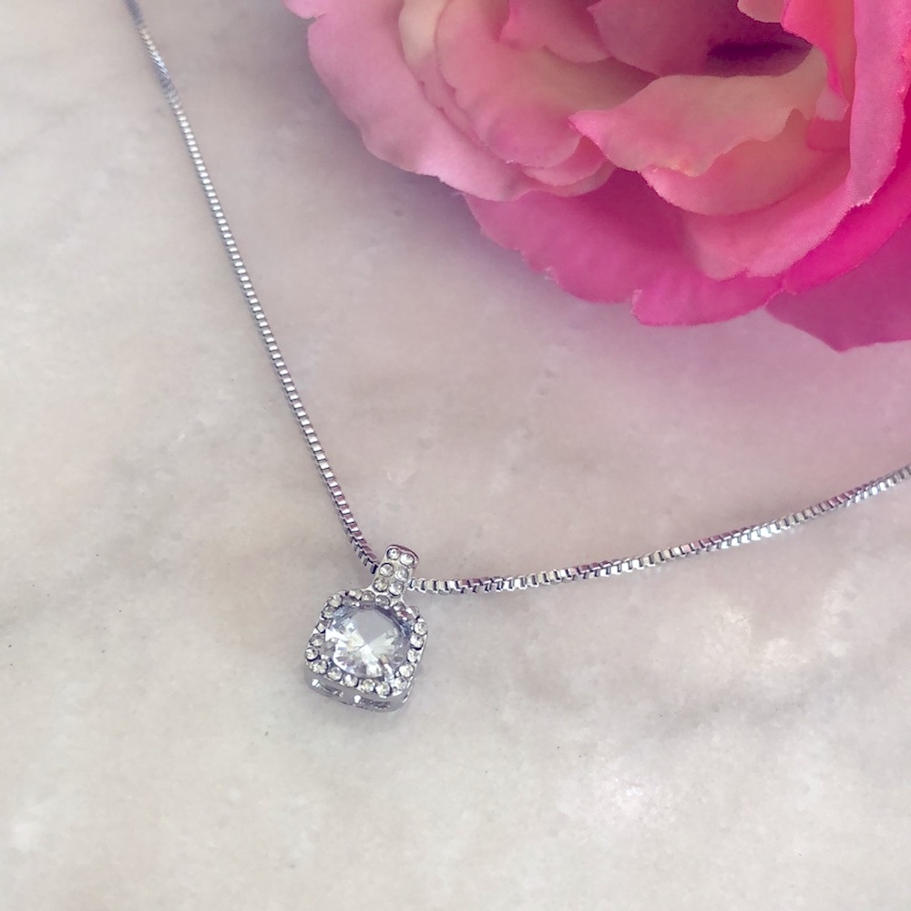 Sapphire Silver Plated Necklace